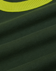 Colorblock Cropped Tank in Swamp Green fabric detail close up