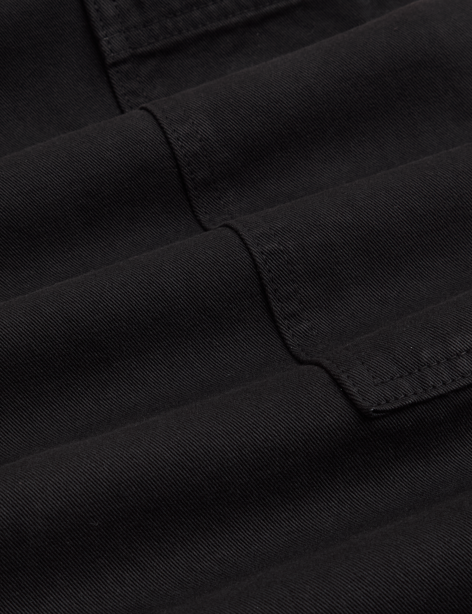 Drop Pocket Cargo Pants in Basic Black fabric detail close up