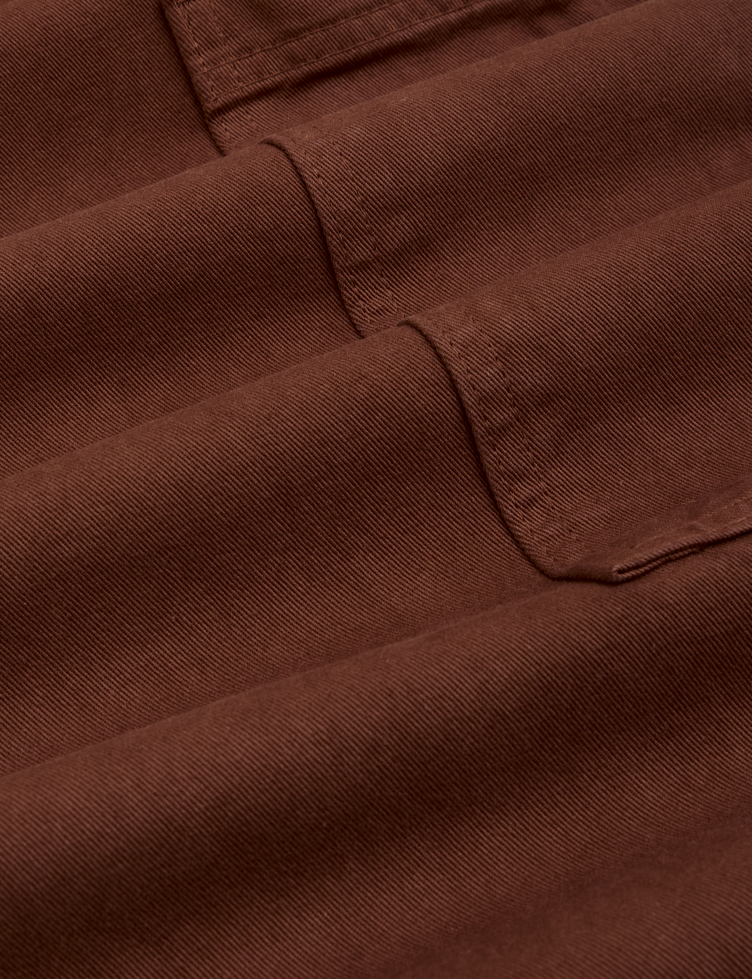 Drop Pocket Cargo Pants in Fudgesicle Brown fabric detail close up