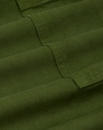 Drop Pocket Cargo Pants in Evergreen fabric detail close up