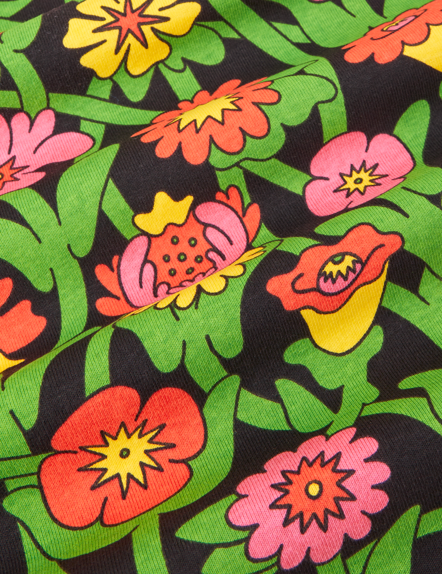 Cropped Tank in Flower Tangle fabric detail close up