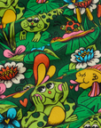 Pond Party Print Jumpsuit fabric detail close up