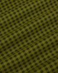 Gingham Long Sleeve Baby Tee in Summer Olive fabric detail close up