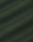 Heritage Short Sleeve Jumpsuit in Swamp Green fabric detail close up