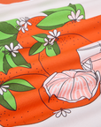 Anniversary Tee in Orange Blossom fabric detail close up