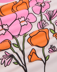 Anniversary Tee in Pink Poppy front close up