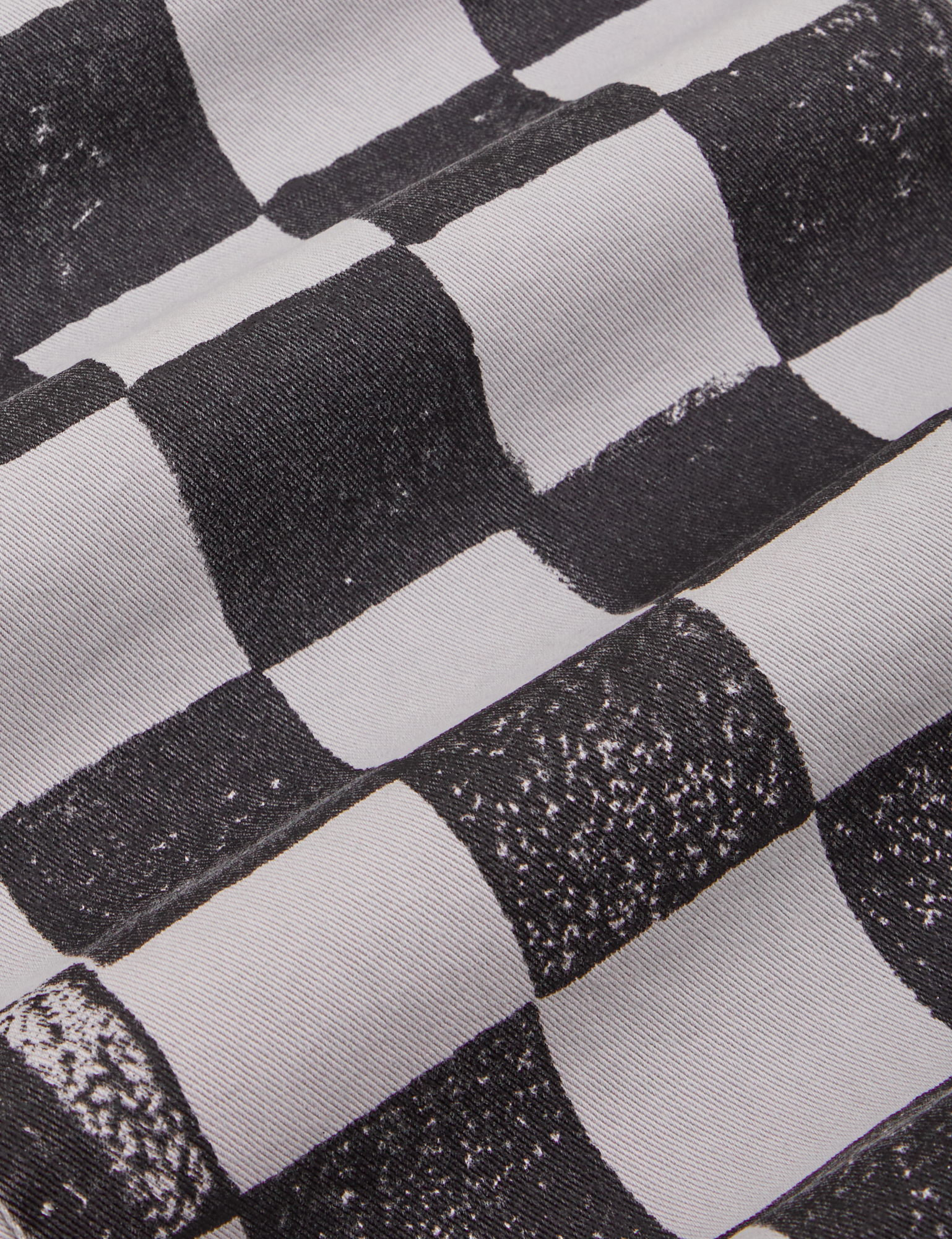 Checkerboard Work Pants in Black/White fabric detail close up