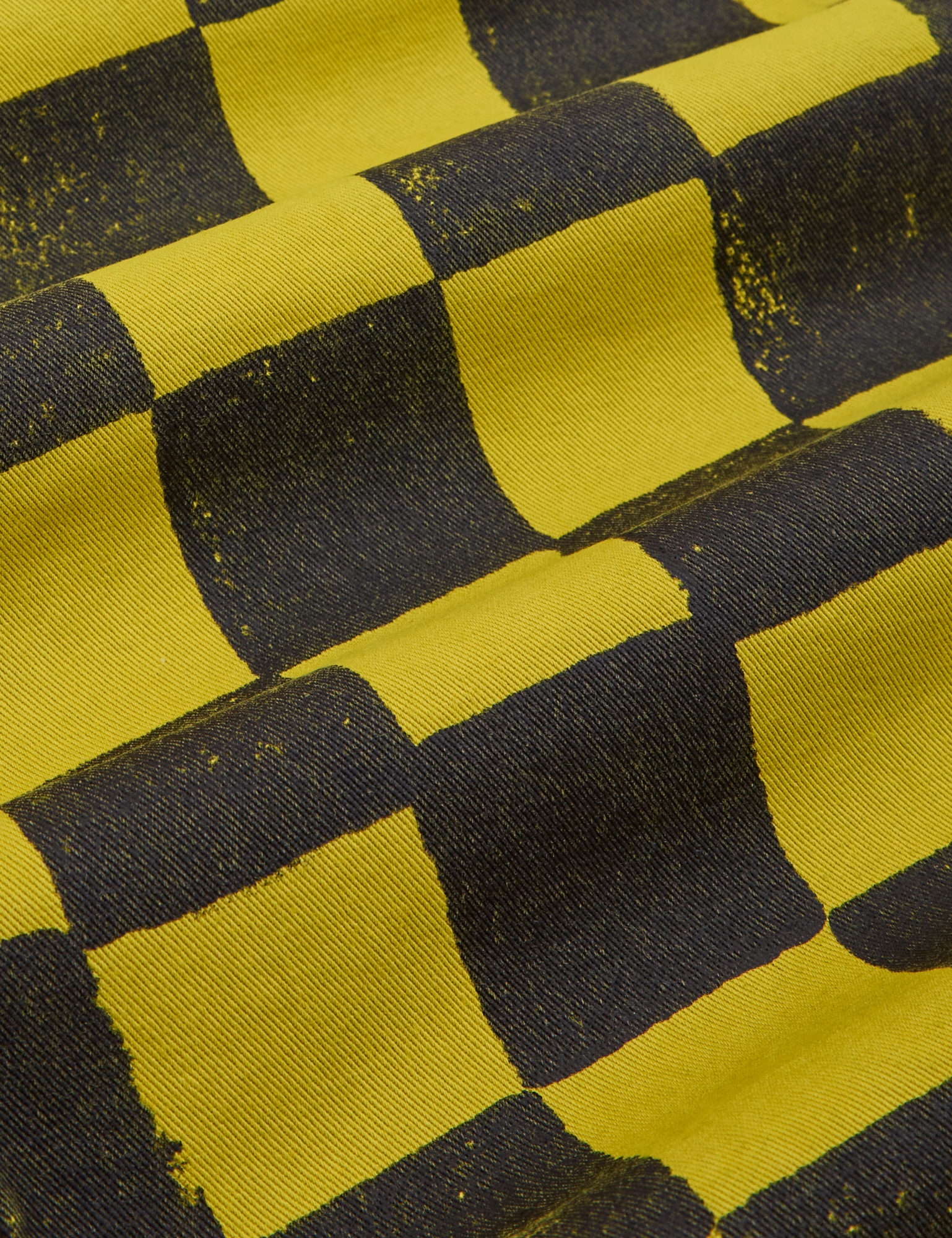 Checkerboard Work Pants in Yellow/Black fabric detail close up
