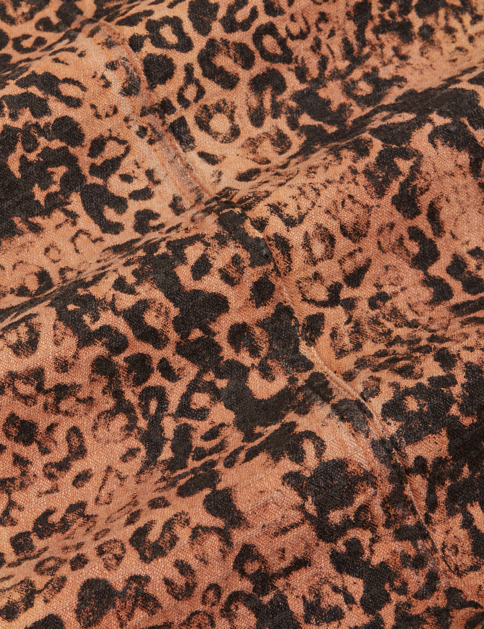 Field Coat in Leopard Print fabric detail close up