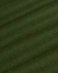 Long Sleeve Burly Tee in Evergreen fabric detail close up