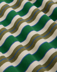 Long Sleeve Striped Burly Tee in Green fabric detail close up