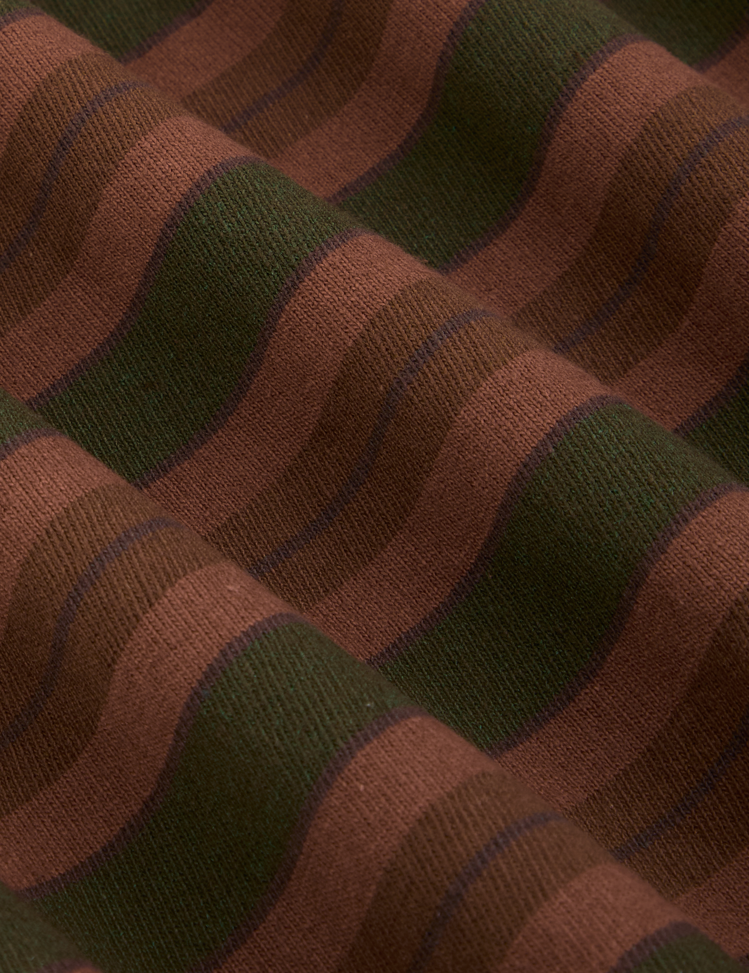 Long Sleeve Striped Burly Tee in Fudgesicle fabric detail close up