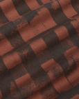Plaid Flannel Overshirt in Fudgesicle Brown fabric detail close up