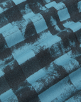 Plaid Flannel Overshirt in Marine Blue fabric detail close up