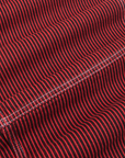 Railroad Carpenter Jeans in Mustang Red fabric detail close up