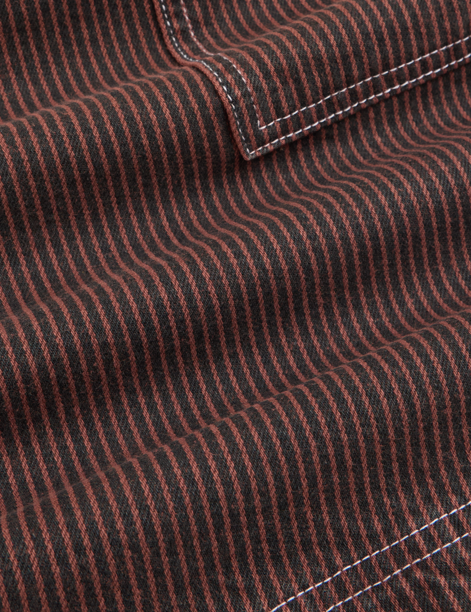 Railroad Carpenter Shorts in Fudgesicle Brown fabric detail close up