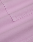 Longline Work Shorts in Lilac Purple fabric detail close up