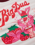 Vintage Tee in Strawberry Milk front close up of illustration