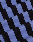 Black Stripe Work Pants in Cornflower Blue fabric detail close up
