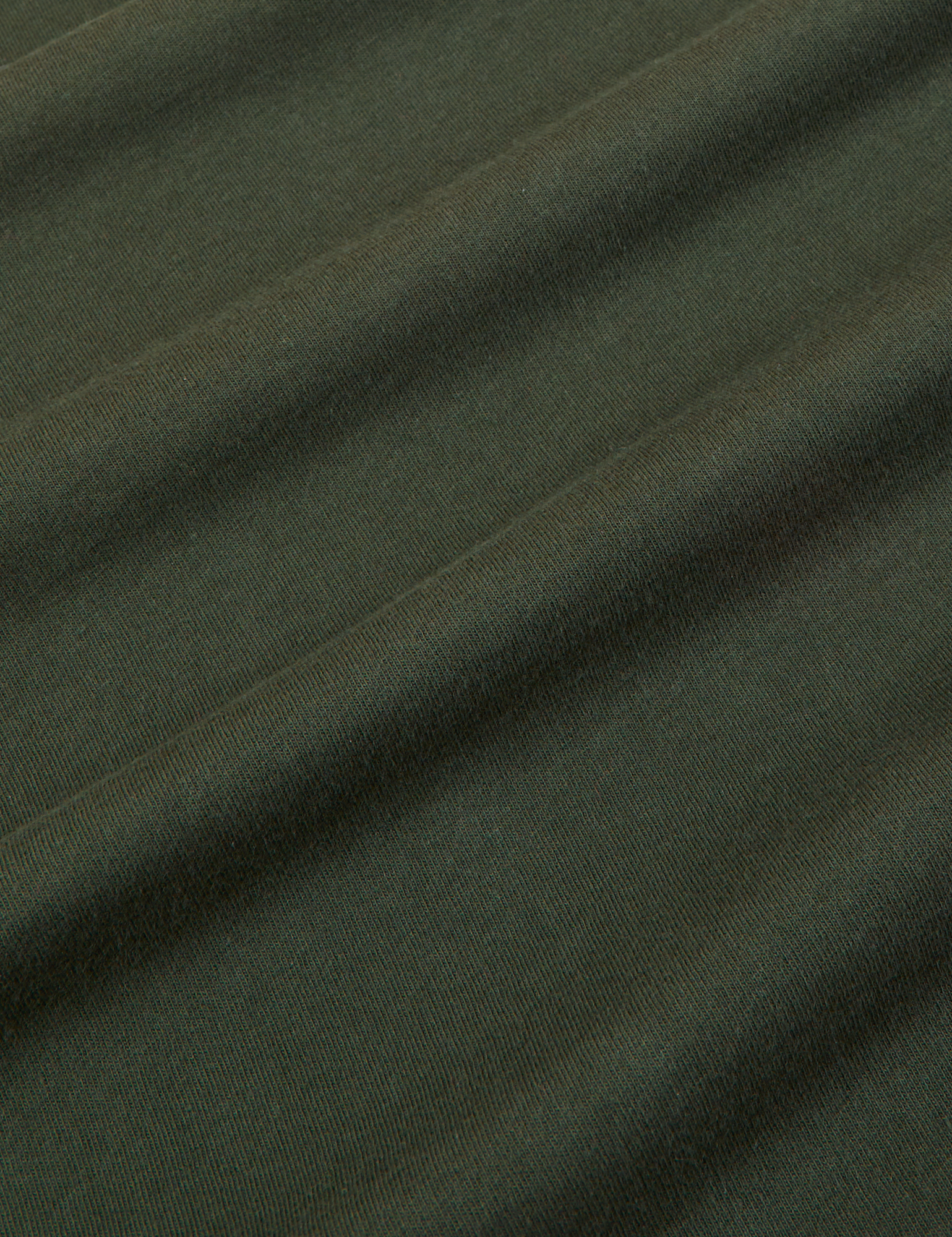Organic Vintage Tee in Swamp Green fabric detail close up