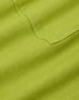 Sweat Shorts in Gross Green fabric detail close up