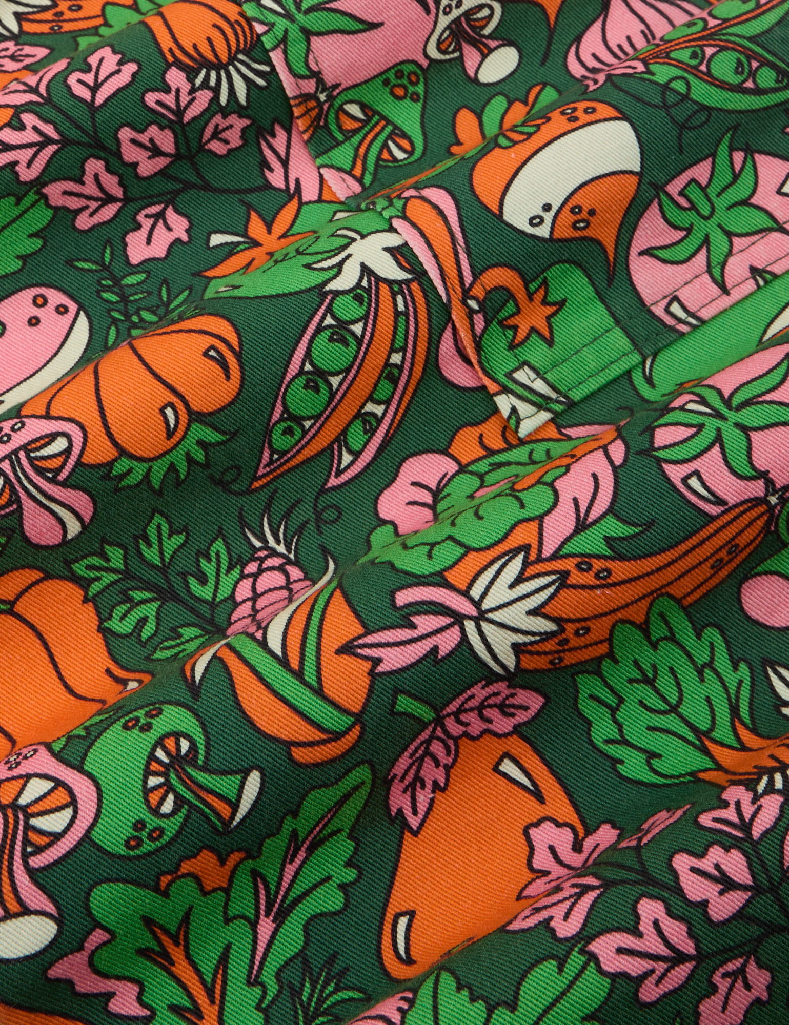 Drop Pocket Cargo Pants in Kitchen Collection fabric detail close up