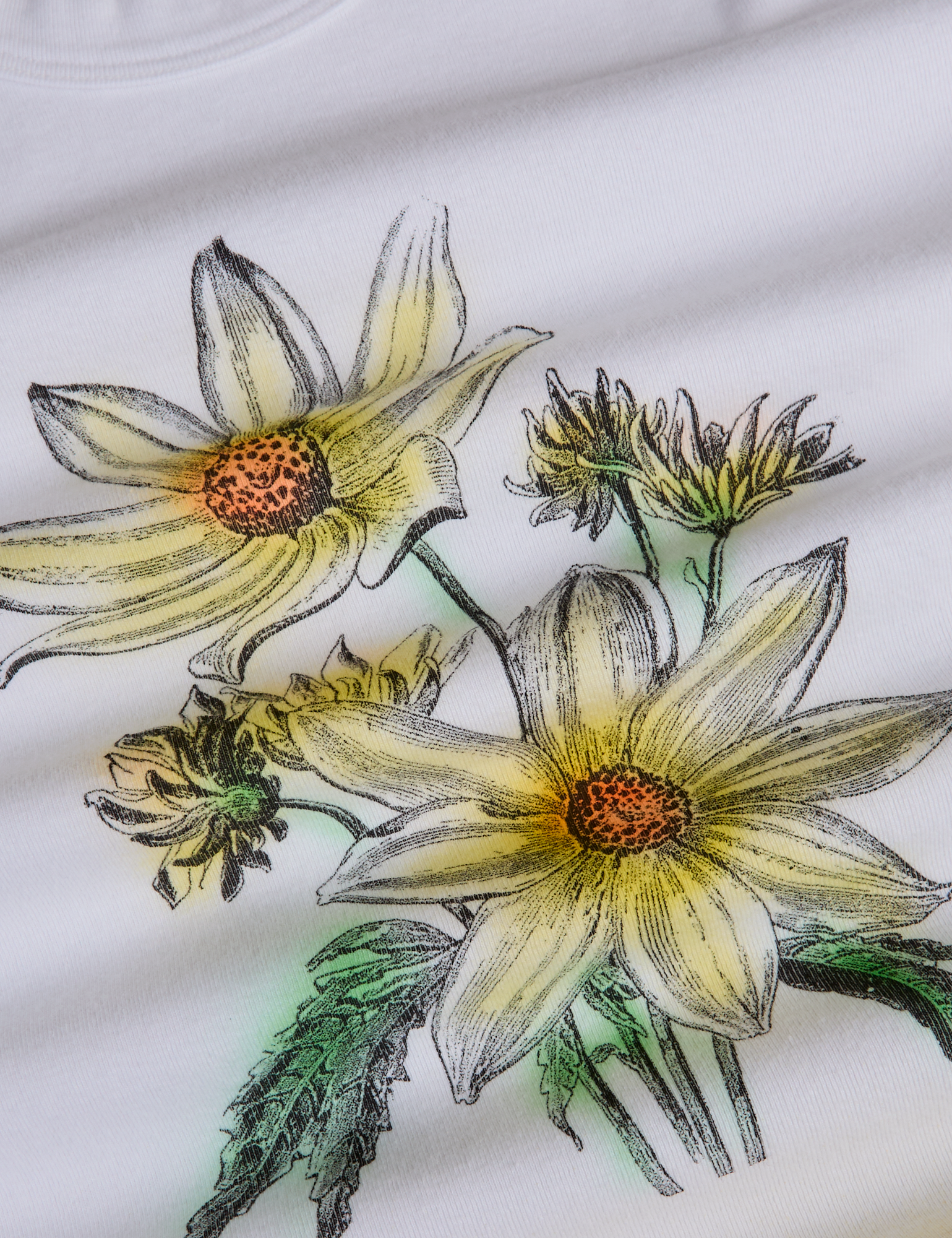 Floral Long Sleeve Baby Tee - Yellow – BIG BUD PRESS