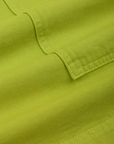 Classic Work Shorts in Gross Green fabric detail close up