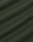 Wrap Top in Swamp Green fabric detail close up