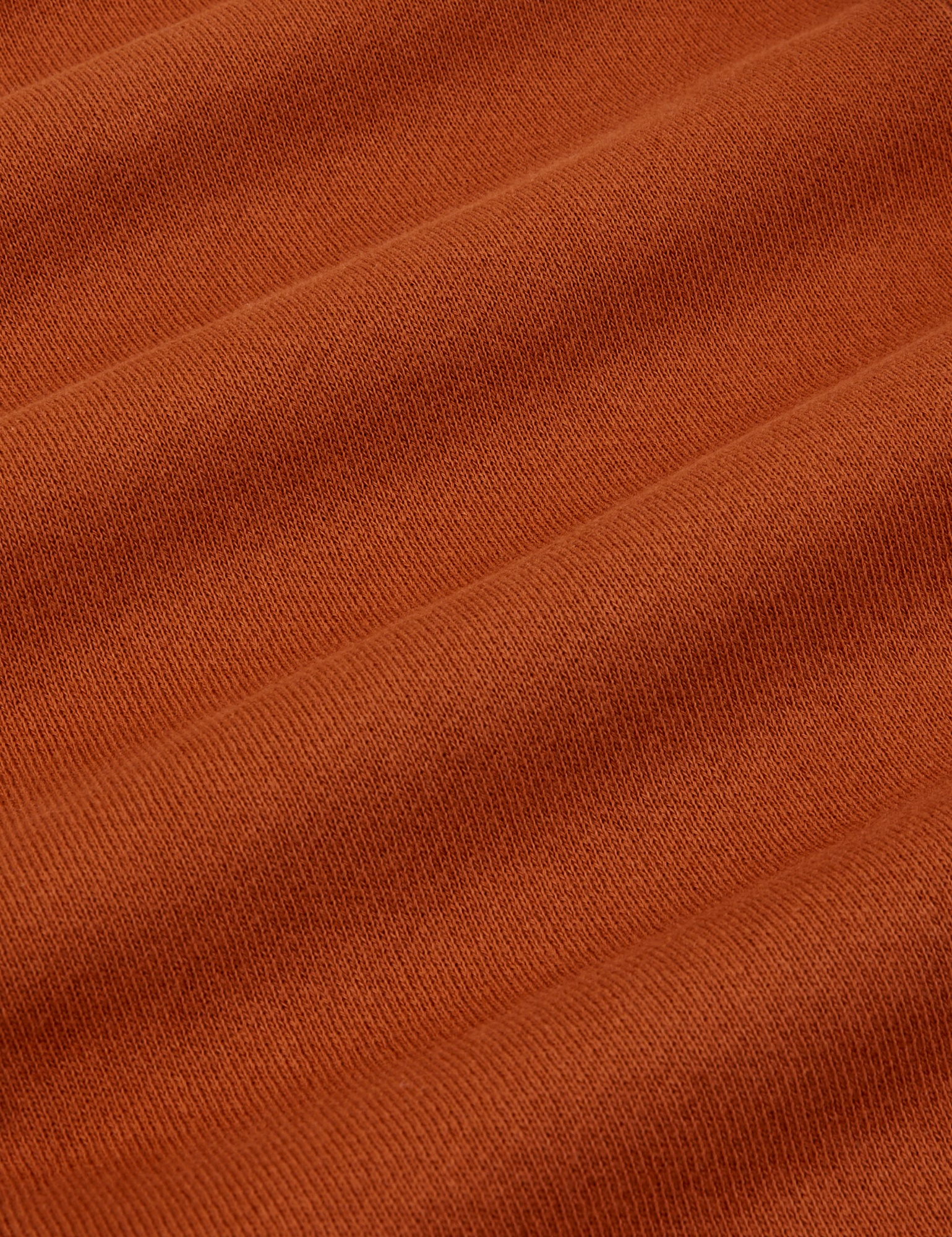 Rolled Cuff Sweat Pants in Burnt Terracotta fabric detail close up