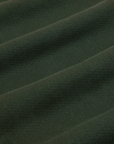 Cropped Zip Hoodie in Swamp Green fabric detail close up