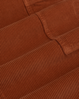 Try-A-Style Corduroy Drop Pocket Cargo Pants - Burnt Terracotta *FINAL SALE*