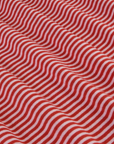 Long Sleeve Burly Tee in Red/White Stripe fabric detail close up