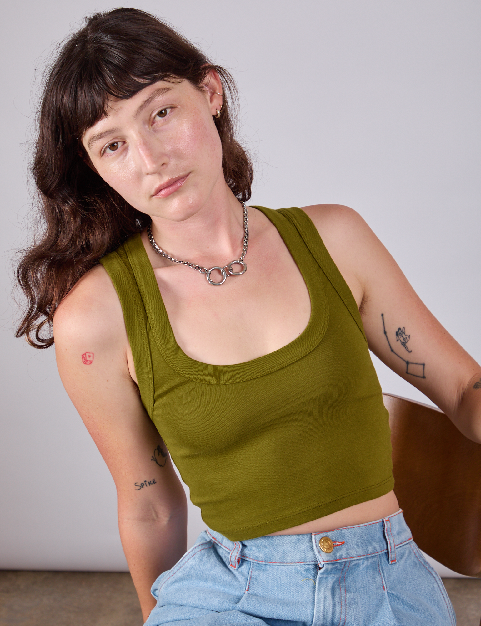 Cropped Tank Top - Olive Green – BIG BUD PRESS
