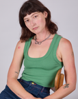 Cropped Tank Top in Seafoam Green on Alex