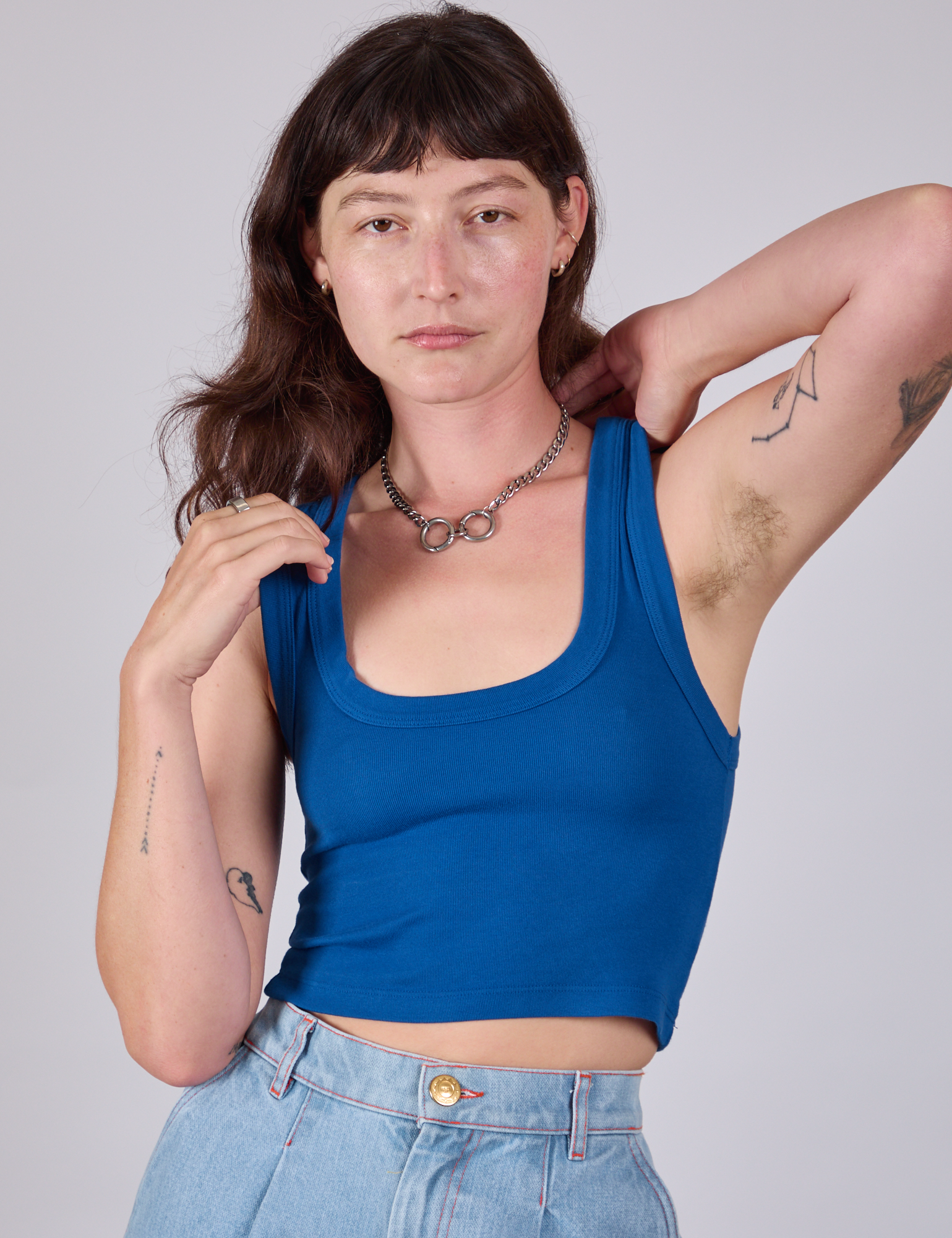 Cropped Tank Top Royal Blue