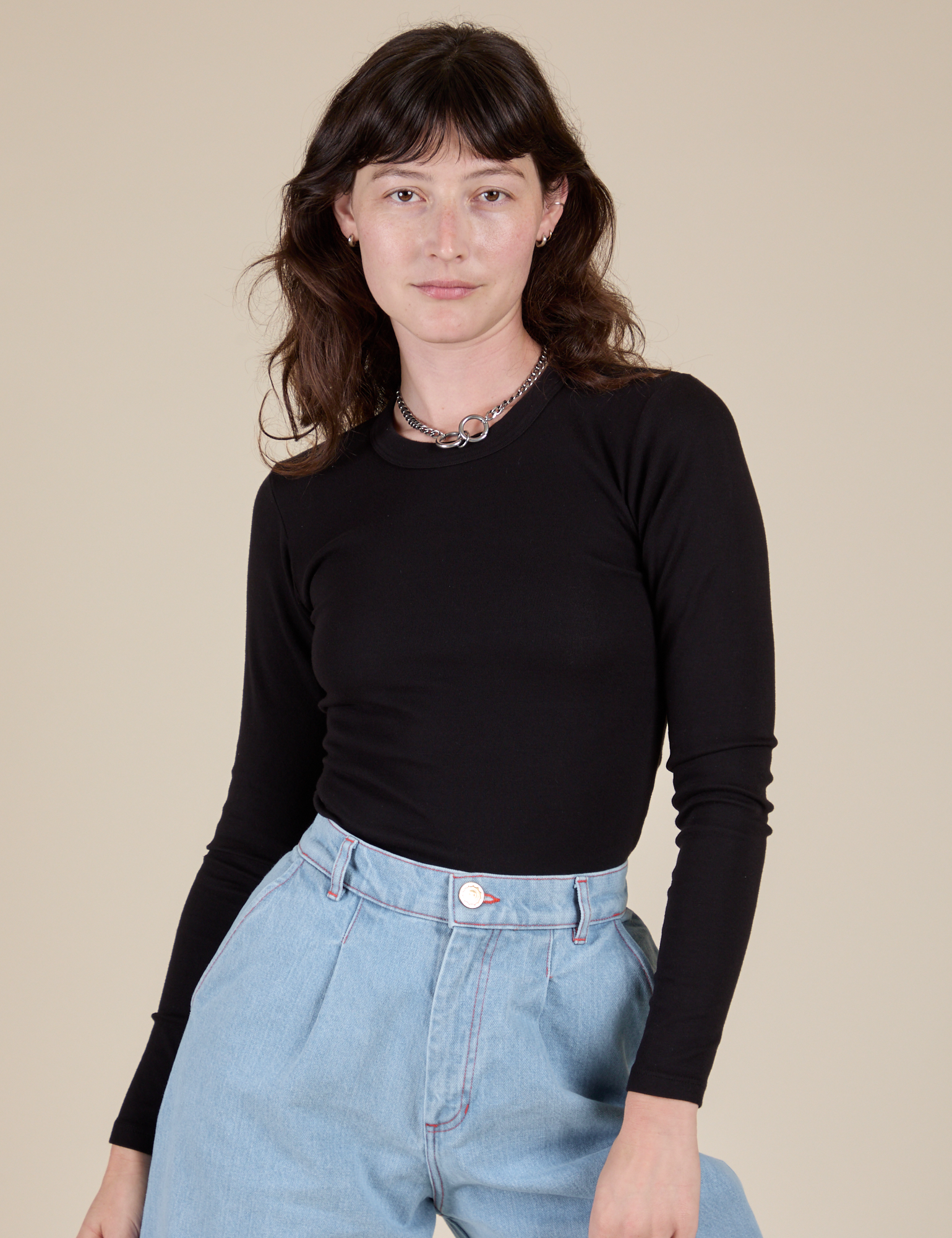 Long Sleeve Baby Tee - Basic Black