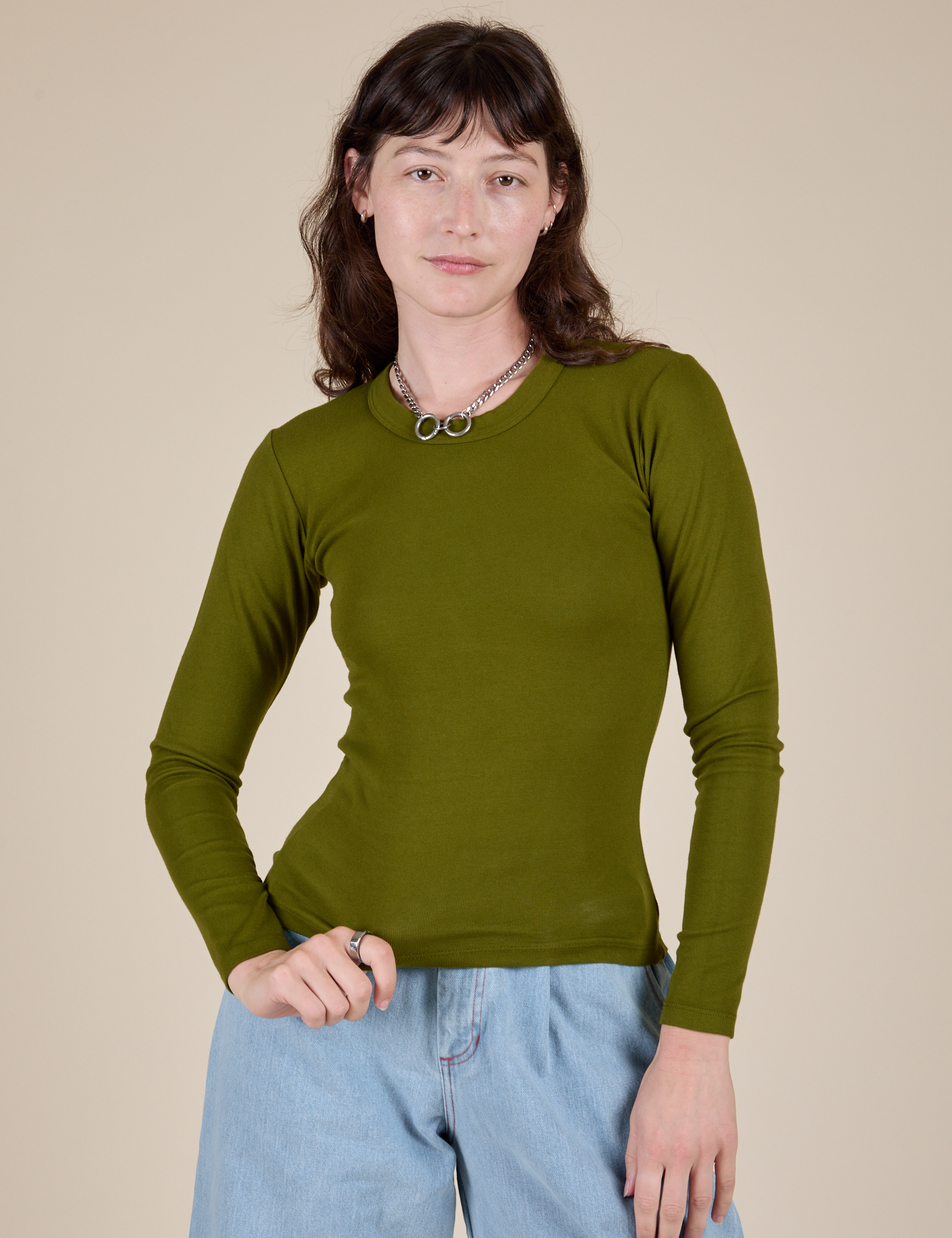 Long Sleeve Baby Tee - Summer Olive