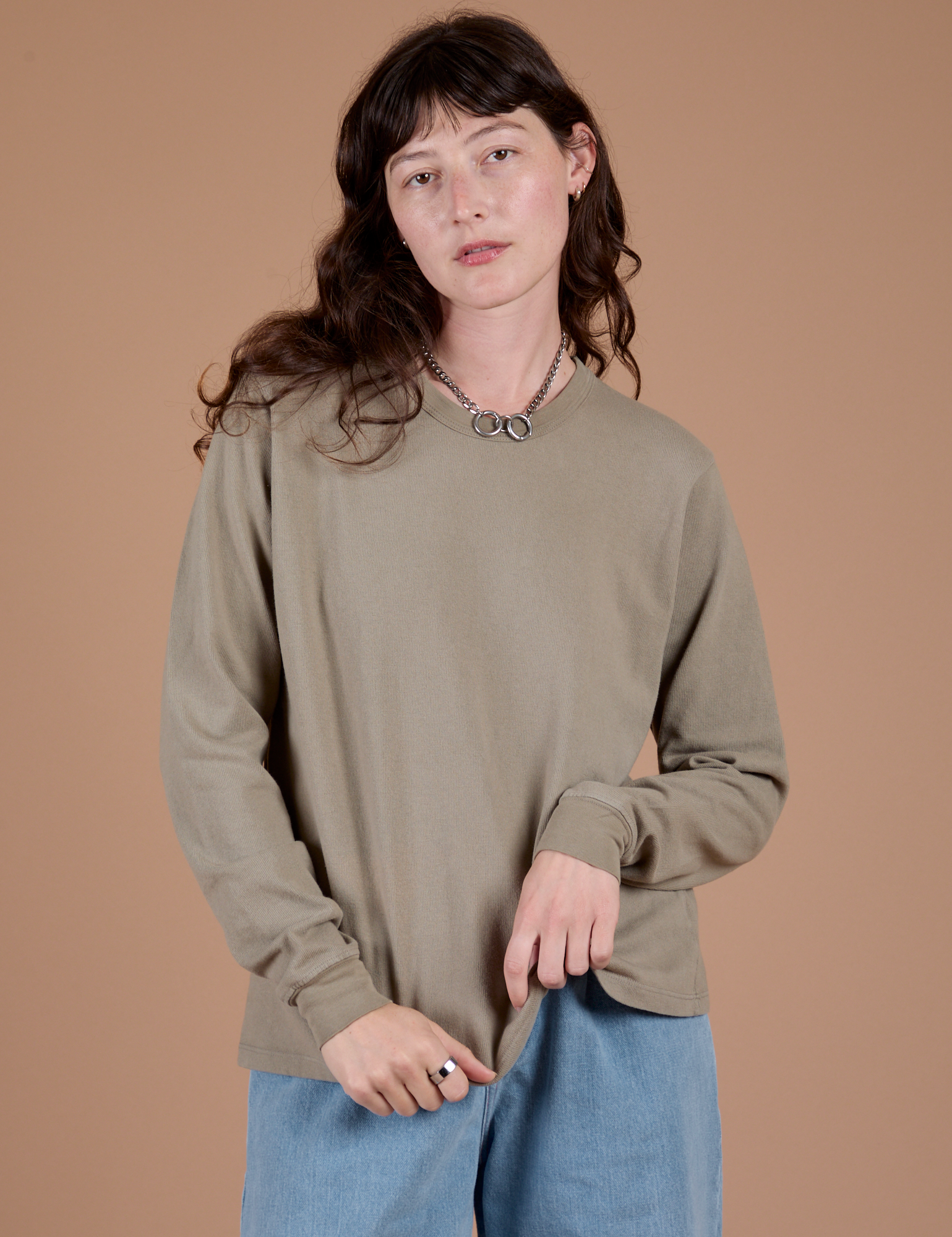 Long Sleeve Burly Tee - Khaki Grey