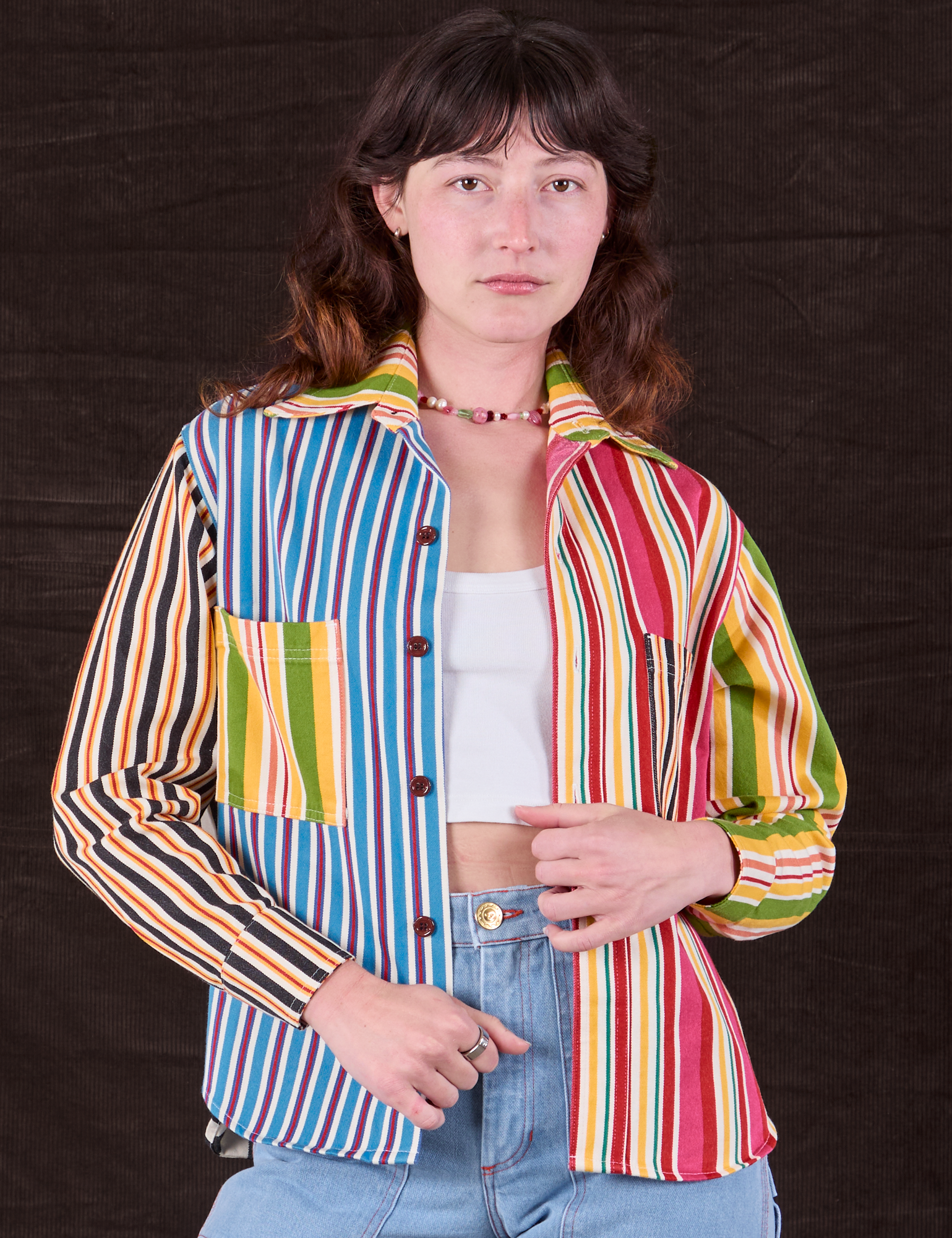 Cropped Overshirt - Mixed Stripe – BIG BUD PRESS