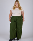 Pleated Pull-On Pants - Evergreen
