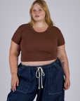 Cropped Baby Tee - Fudgesicle Brown
