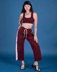Painted Drop Pocket Cargo Pants - Red Wine