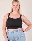 Lish is 5’8” and wearing M Cropped Cami in Basic Black