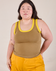 Colorblock Cropped Tank in Desert Brown on Ashley
