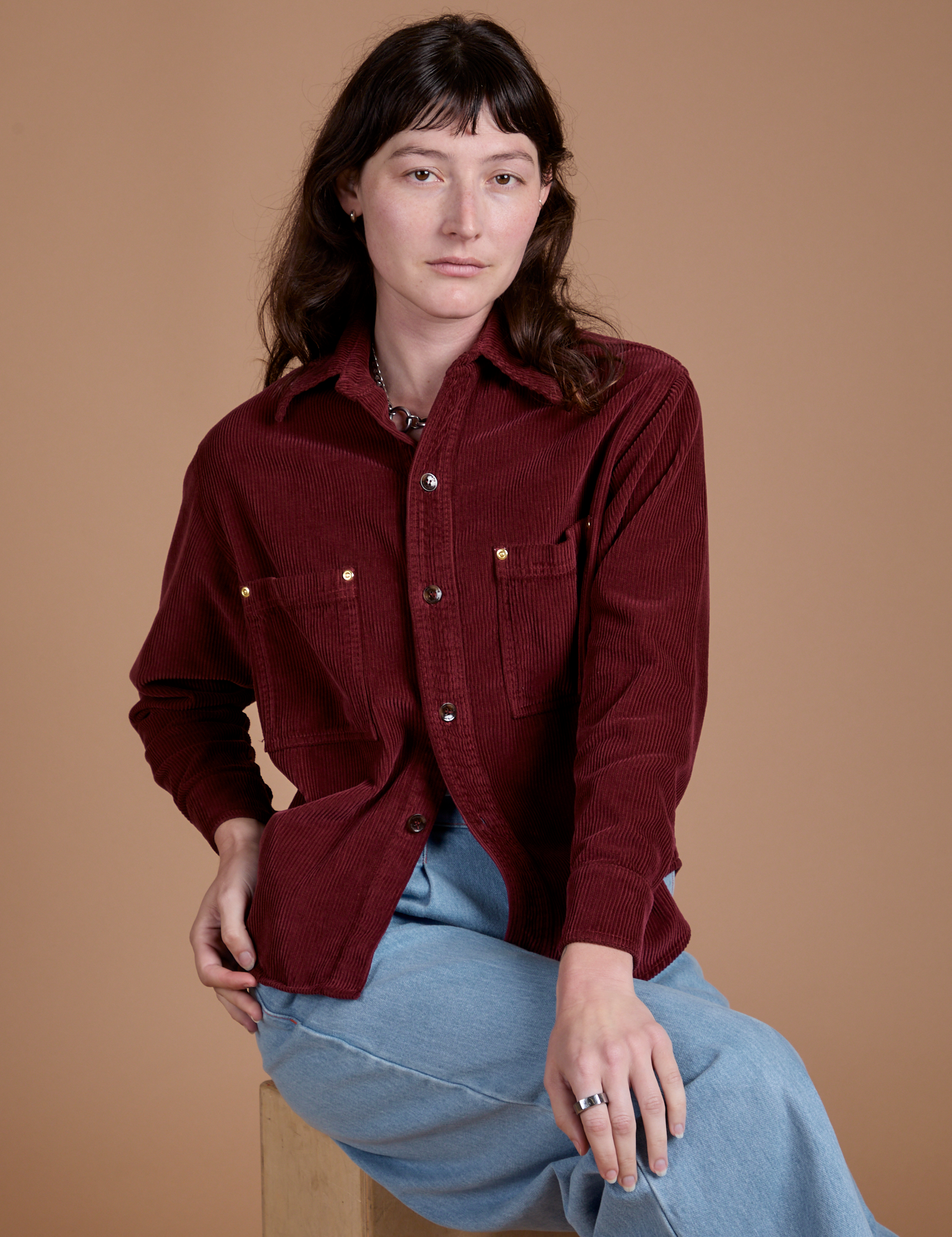 Cropped Corduroy Overshirt - Red Wine – BIG BUD PRESS