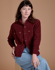 Cropped Corduroy Overshirt - Red Wine