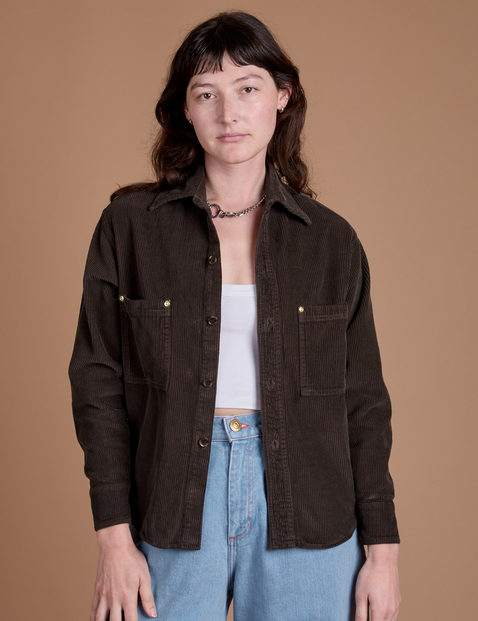 Cropped Corduroy Overshirt - Espresso Brown *FINAL SALE* – BIG BUD