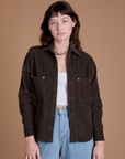 Cropped Corduroy Overshirt - Espresso Brown