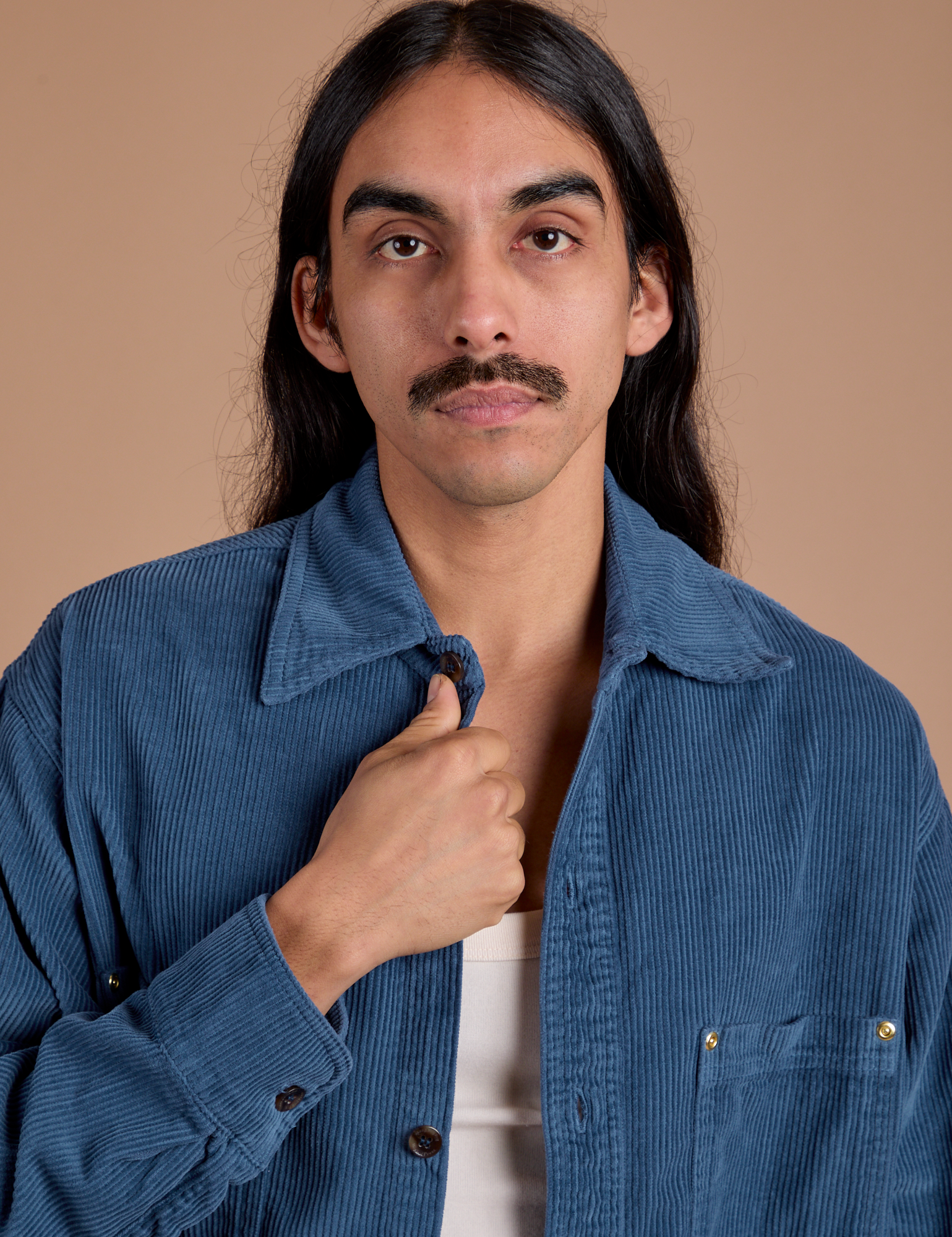 Cropped Corduroy Overshirt - French Blue – BIG BUD PRESS